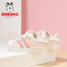 巴布豆（BOBDOG）童鞋女童低帮板鞋春秋款儿童运动鞋 101533153 乳白/嫩粉25 实拍图