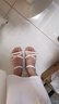 ZHR凉鞋女夏季外穿配裙子休闲女鞋仙女一字带粗低跟平底鞋CE56米色38 实拍图