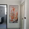 墨派 手绘油画玄关装饰画竖版花开富贵入户走廊过道背景墙壁画免打孔 柿柿如意 A 款 80*160cm精致手绘 实拍图