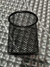 三年二班金属网格笔筒学生办公桌笔筒创意时尚多功能笔筒笔桶桌面收纳盒办公用品摆件 圆形黑色 实拍图