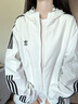adidas经典三条纹运动连帽夹克外套男女春季阿迪达斯三叶草   亮白   XS 实拍图