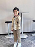 邻家米其【三件套】童装男童套装春装儿童春秋款长袖宝宝男孩春季小孩衣服 XT4335（外套+打底衫+裤）-卡其 120 码/身高110-120cm（5-6岁） 实拍图