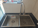 华帝（VATTI）水槽单槽厨房洗菜盆一体盆 洗碗大单槽水池盆304不锈钢水槽台下盘 《双槽》78*43双槽+抽拉龙头 实拍图