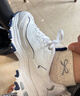 斯凯奇（Skechers）女鞋小白熊女士休闲鞋子厚底增高百搭运动软底老爹鞋女99999863 白色/海军蓝色/WNV1 35.5 实拍图