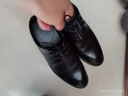 卡帝乐鳄鱼（CARTELO）软牛皮男士皮鞋商务正装鞋男软皮耐磨透气皮鞋男9585 黑色 39 实拍图