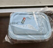欣美雅（xinmeiya）可微波炉加热玻璃饭盒分隔型便当盒保温上班族学生餐盒套装保鲜盒 岩蓝-两隔 670ml 玻璃耐热饭盒 实拍图