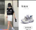 骆驼（CAMEL）银月户外复古老爹鞋厚底休闲鞋 L24A255753W 灰/蓝/白(透网) 38 实拍图