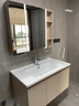 九牧（JOMOO）浴室柜陶瓷一体盆卫生间洗脸盆柜组合洗手盆卫浴洗漱台A2741升级 智能款 双侧灯|除雾 淡藕100cm 【无龙头】 实拍图