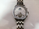 冠琴（GUANQIN）手表男机械表全自动镂空飞轮瑞士品质防水夜光皮带男士双日历手表 名匠-本色白面 实拍图