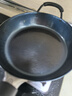 章丘铁锅手工小平底辅食锅煎锅烤肉锅煎蛋锅无涂层物理不粘锅炒锅平底锅 烤蓝铁把加锅耳 28cm 实拍图