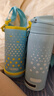 膳魔师（THERMOS）进口直饮杯带杯套可侧背大容量男女士学生儿童便携不锈钢水杯FJJ 浅蓝色 直饮+杯盖 FJJ-800WF 实拍图