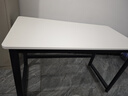 馨美凯电脑桌台式家用简易书桌办公桌简约现代工作台租房卧室学习写字桌 【单桌1.6cm厚桌面】黑架+暖白色 长120cm*宽60cm*高74cm 实拍图