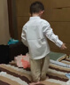 罗蒙儿童白衬衫男童女童长袖小学生表演校园服饰 白色 110 实拍图