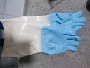 食品级耐高温硅胶手套防烫隔热防水五指灵活烘焙餐饮烤箱家务洗碗加厚厨房烧烤加长橡胶 1双/蓝白拼色均码【食品级】隔热耐高温 实拍图