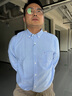 罗蒙（ROMON）纯棉牛津纺长袖衬衫男士休闲纯色上衣春秋款中青年商务修身衬衣男 蓝色 41 实拍图