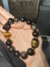 石玥珠宝14mm彩眼天然黑曜石貔貅手串虎眼石本命年蛇年水晶手链男女士款 实拍图