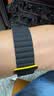 MSSM适用苹果手表表带S12/S11 Apple iWatch手表磁吸表带S10/9/8/SE3/Ultra4硅胶表带 奶黄配黑38-42 实拍图
