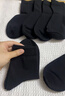 京东京造【纯棉100%】6双男式短袜10A抗菌休闲透气袜子男夏季 黑白 实拍图