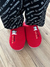 大嘴猴（paul frank）情侣棉拖鞋女男可爱家用室内防滑半包跟情侣家居秋冬保暖地板拖 红色 38-39 实拍图