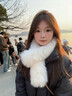 HG白色毛绒围巾女生秋冬季2025新款围脖仿皮草狐狸毛领保暖围巾配饰 白色仿狐狸毛围巾 实拍图