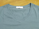 艾路丝婷夏装新款T恤女短袖上衣韩版修身体恤TX3560 墨绿V领 M 实拍图