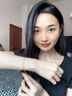 中国黄金满天星18K金手链女彩金转运珠首饰三八女神节礼物送女友老婆生日 18k金双层圆珠手链+玫瑰礼盒 实拍图