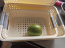 名创优品同款 杂物收纳筐塑料桌面收纳盒厨房橱柜零食玩具整理筐 奶油色矮款中号+矮款大号 实拍图