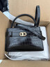 CHARLES&KEITH鳄鱼纹凯莉包手提斜挎婚包包女包生日礼物CK2-50270880-1 Black黑色 S 实拍图