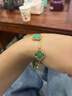 钛钢四叶草高版轻奢手链好运双面五色五花手链五叶草不掉色迷你版 四叶草手链 绿色 实拍图