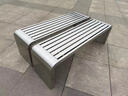 幻槐不锈钢长凳室外坐凳长椅长条凳子商场排椅靠背小区座椅户外公园椅 201不锈钢100*40*45 实拍图