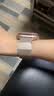 MSSM适用苹果手表表带apple watch S12/S11硅胶磁吸表带iwatch Ultra4/s10/se3荔枝纹运动表带 奶茶色 实拍图
