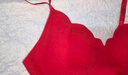 ubras虞书欣同款钻石纱夹心软支撑花瓣杯文胸内衣女胸罩 背心-丝绒红 L 实拍图