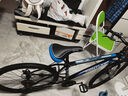 EG7山地自行车成人学生变速越野单车双减震赛车26寸青少年男女 辐条【加厚防滑轮-更安全】黑蓝 26寸21速【适合：160-180CM】 实拍图