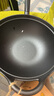 九铸 生铁锅深炒锅老式铁锅家用不粘锅平底炒菜锅燃气灶电磁炉专用锅 长柄-平底炒锅-无盖款 31cm 实拍图