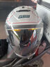 GSB头盔摩托车头盔机车冬季保暖双镜片3C认证四分之三G263半盔四季 白红绿线条 XL 适合57-58头围 实拍图