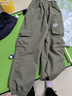 左西男童工装裤儿童裤子春秋款2025新款男孩户外运动束脚裤 绿色 140 实拍图