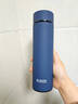 富光悠乐大容量车载便携保温水杯企业定制男女士商务办公室用过滤泡茶杯子刻字500ml 磨砂墨蓝500ML(316内胆) 实拍图