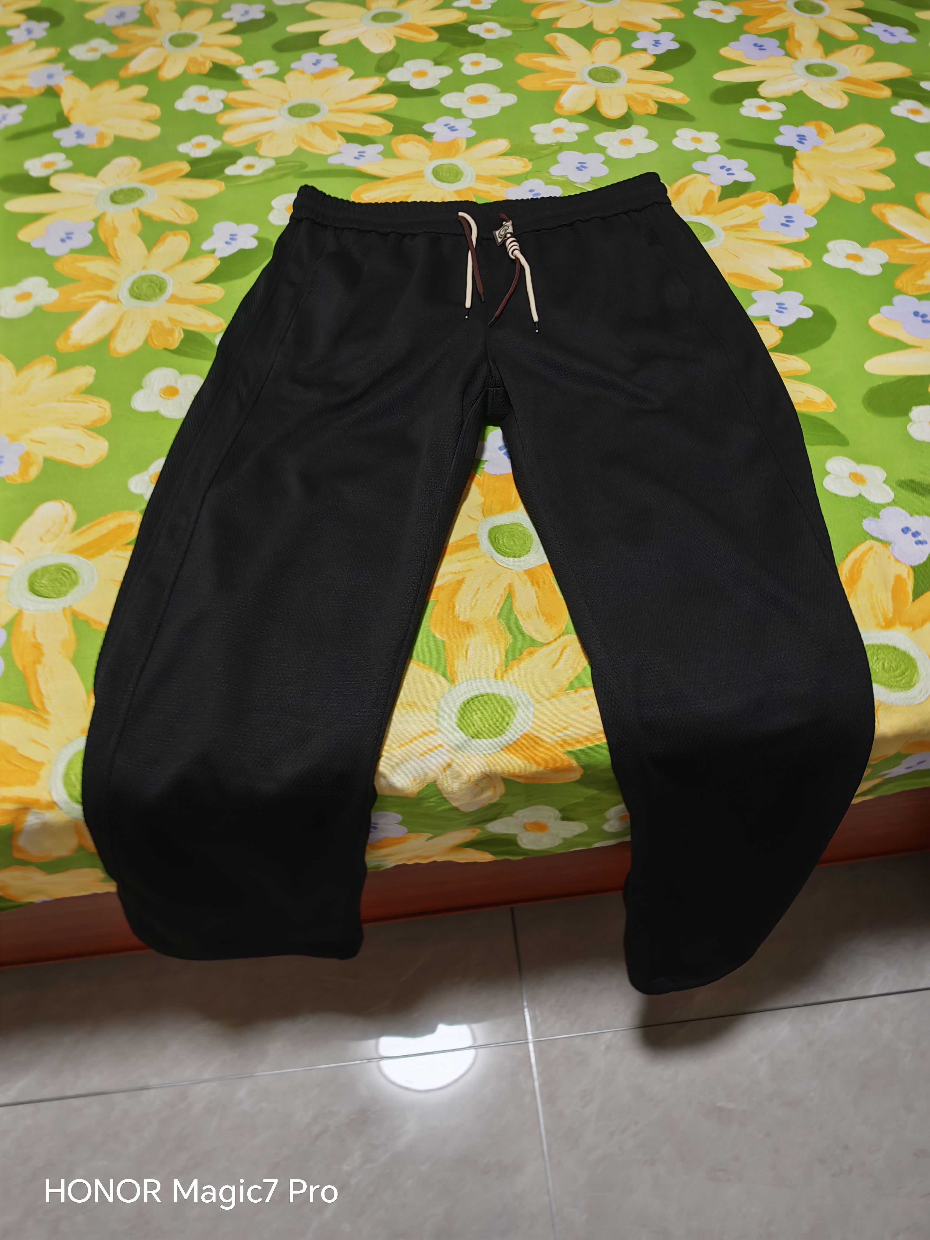 JEEP SPIRIT吉普裤子男士休闲裤男春夏季宽松直筒运动卫长裤 黑色 5XL 实拍图