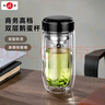 明霞玻璃杯男双层高硼硅加厚防烫家用便携车载鹅蛋泡茶水杯210ml黑色 实拍图