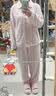 蕉内绒绒305H男女士法兰绒睡衣秋冬季保暖家居服情侣套装翻领长袖长裤 【女士】荷粉条纹 M 实拍图