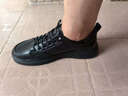 百丽时尚小白鞋男鞋25厚底一脚蹬休闲板鞋A1920 黑色-打孔  41 实拍图