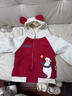 婴儿加绒连帽外套秋冬0女宝宝1岁3幼儿冬装男童棉袄加厚上衣棉衣 红色 90cm 实拍图