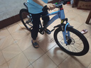 凤凰山地自行车男女变速山地车碟刹青少年儿童自行车学生单车 星际 蓝灰【单速+辐条轮】 22寸【适合130-170cm】 实拍图