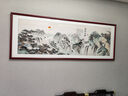 墨派新中式客厅装饰画沙发背景墙挂画办公室山水画横幅手绘国画壁画 流水生财 160*60cm/实木框+喷绘(适合2.0米沙发) 实木边框 实拍图