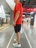 艾伦伯顿（Alen Botun）运动服套装男冰丝t恤跑步速干衣短袖夏季短裤健身训练篮球服装备 红色两件套【休闲 速干 透气】 3XL 【160-175斤】 实拍图