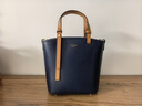 红谷包包手提包女新款简约牛皮大容量单肩包休闲手提包新年礼物 深蓝 实拍图