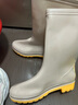 似晨缤纷 中筒雨鞋女耐油耐酸碱水鞋农场劳保雨靴工作水靴套鞋 卡其色 37码 实拍图