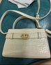 CHARLES&KEITH鳄鱼纹凯莉包手提斜挎婚包包女包生日礼物CK2-50270880-1 Ivory象牙色 S 实拍图