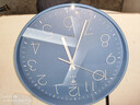 北极星（POLARIS）挂钟客厅家用时钟现代简约轻奢免打孔时尚钟表30cm蓝色石英款 实拍图