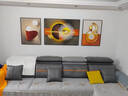 宜巢 沙发背景墙装饰画客厅沙发后面挂画现代三联画免打孔 D 时尚空间 左右60*80中间110*80烤瓷/镶钻画 实拍图